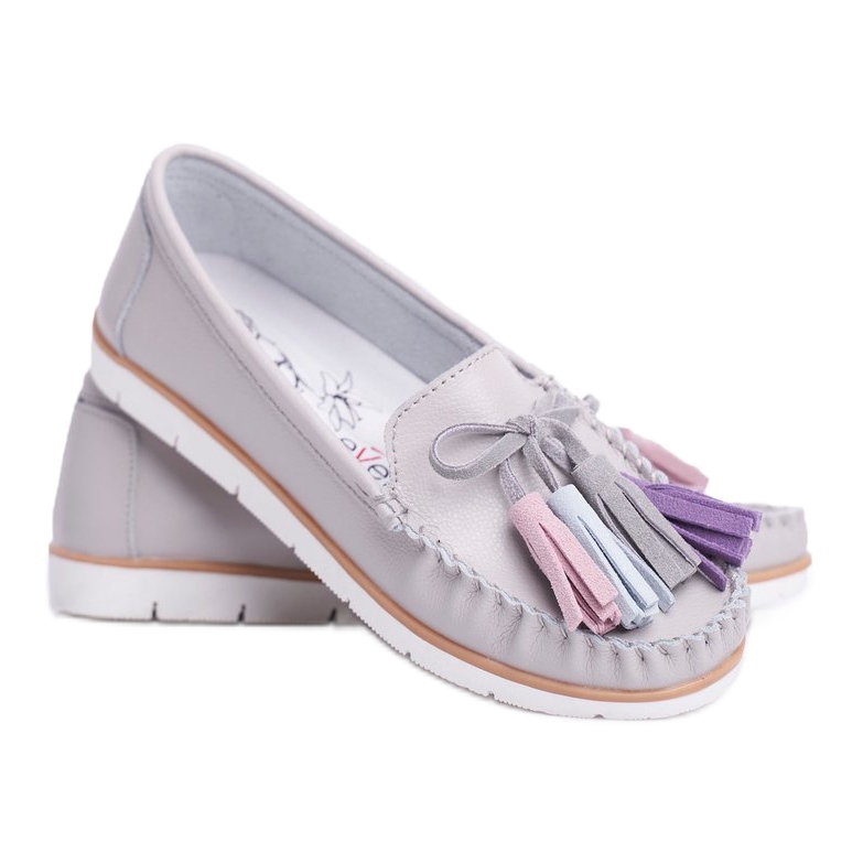 EVE Damen Slipper Leder Grau Bebbo 2