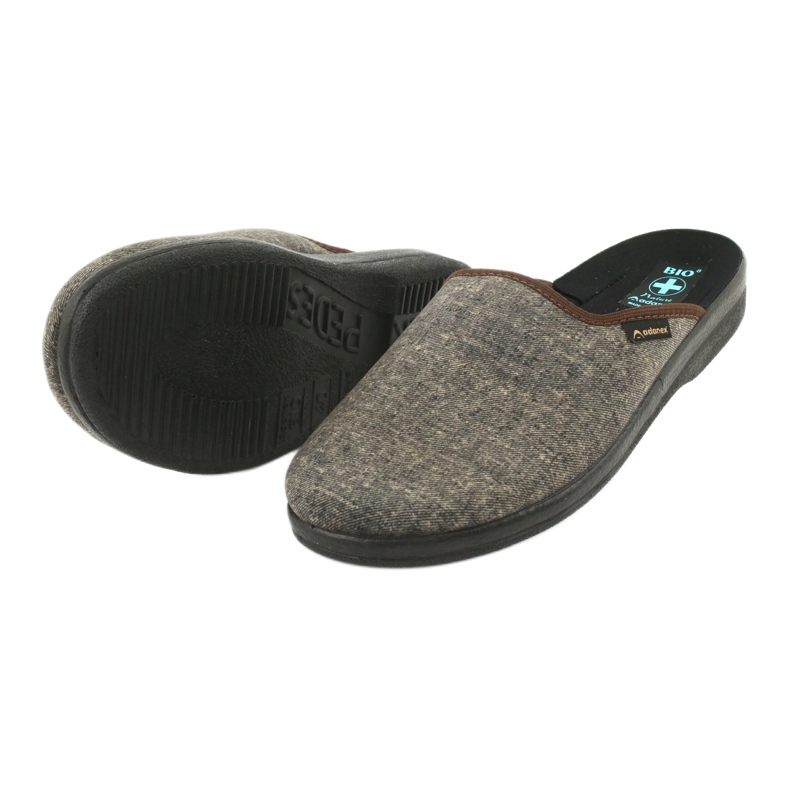 Adanex 24618 Herrenhausschuhe grau 3