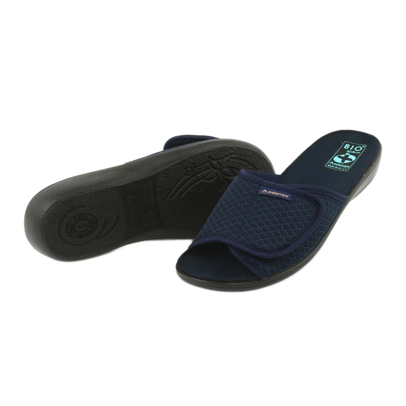 Adanex Marineblaue Hausschuhe mit Klettverschluss 3