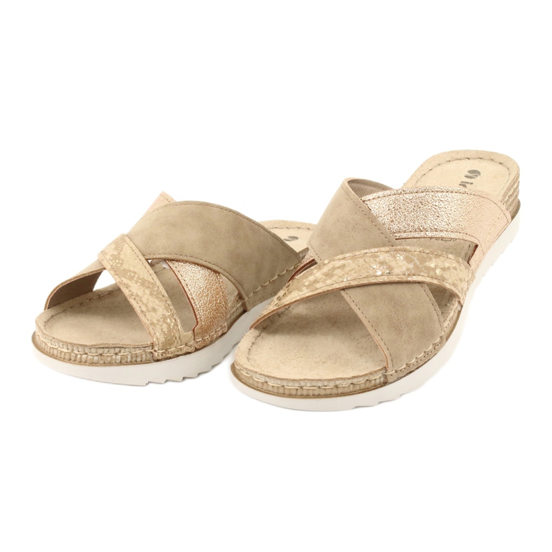 Bequeme COMFORT INBLU SABBIA OF020 Hausschuhe beige golden 2