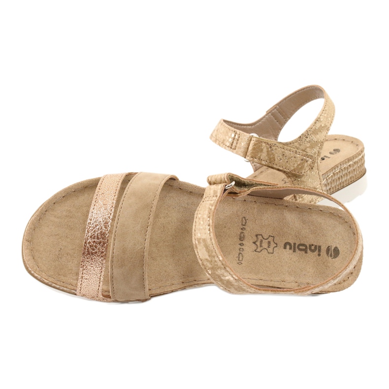 Sandalen mit Ledereinsatz Inblu Platino OF019 beige golden 4