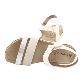 Sandalen mit Ledereinsatz Inblu Argento OF019 weiß grau 4