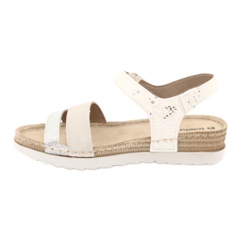 Sandalen mit Ledereinsatz Inblu Argento OF019 weiß grau 1