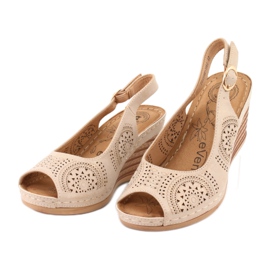 Evento Bequeme Keilsandalen 20SD98-1862 braun gelb 2