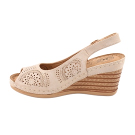 Evento Bequeme Keilsandalen 20SD98-1862 braun gelb 1