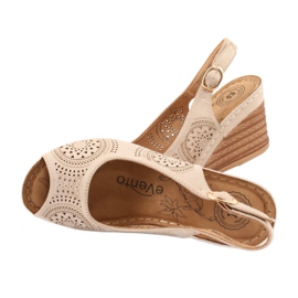 Evento Bequeme Keilsandalen 20SD98-1862 braun gelb 4