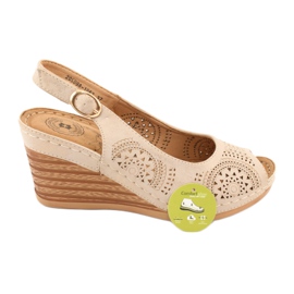 Evento Bequeme Keilsandalen 20SD98-1862 braun gelb 5