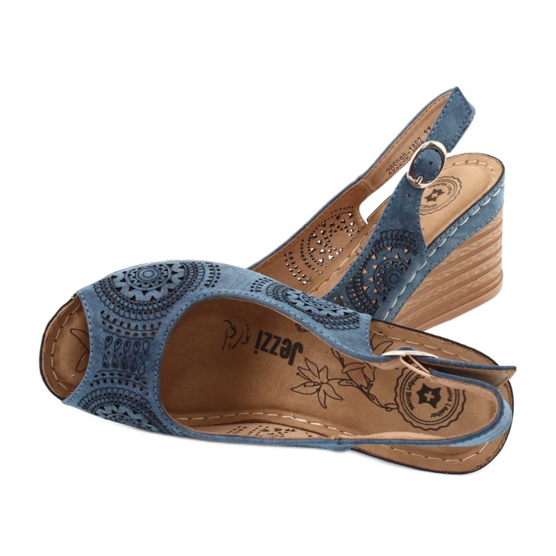 Evento Bequeme Keilsandalen 20SD98-1862 blau 4