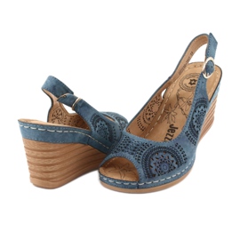 Evento Bequeme Keilsandalen 20SD98-1862 blau 3