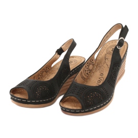 Evento Bequeme Keilsandalen 20SD98-1862 schwarz 2