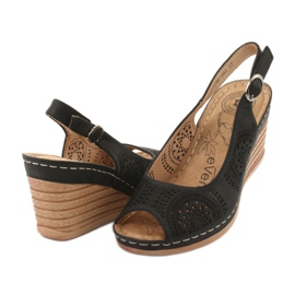 Evento Bequeme Keilsandalen 20SD98-1862 schwarz 3