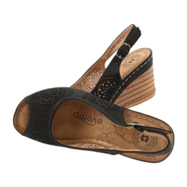 Evento Bequeme Keilsandalen 20SD98-1862 schwarz 4