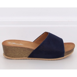 Marineblaue Hausschuhe 10-238 D.BLUE 1