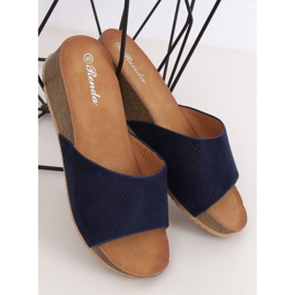 Marineblaue Hausschuhe 10-238 D.BLUE navy blau 2