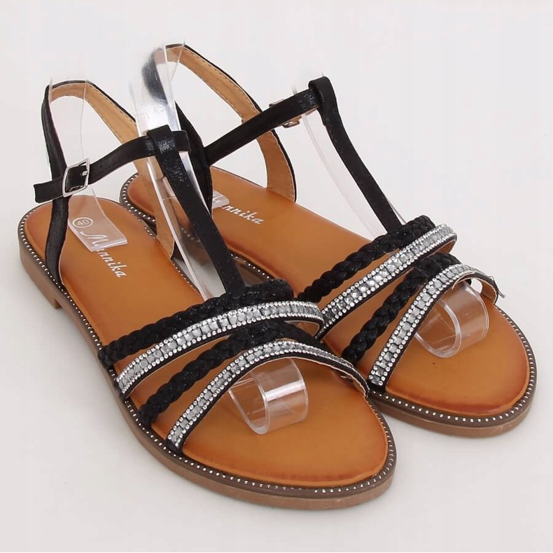 Schwarze Damensandalen S060123 Schwarz 1