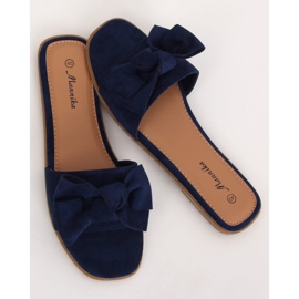 Marineblaue Damenhausschuhe WL1607 Navy navy blau 1