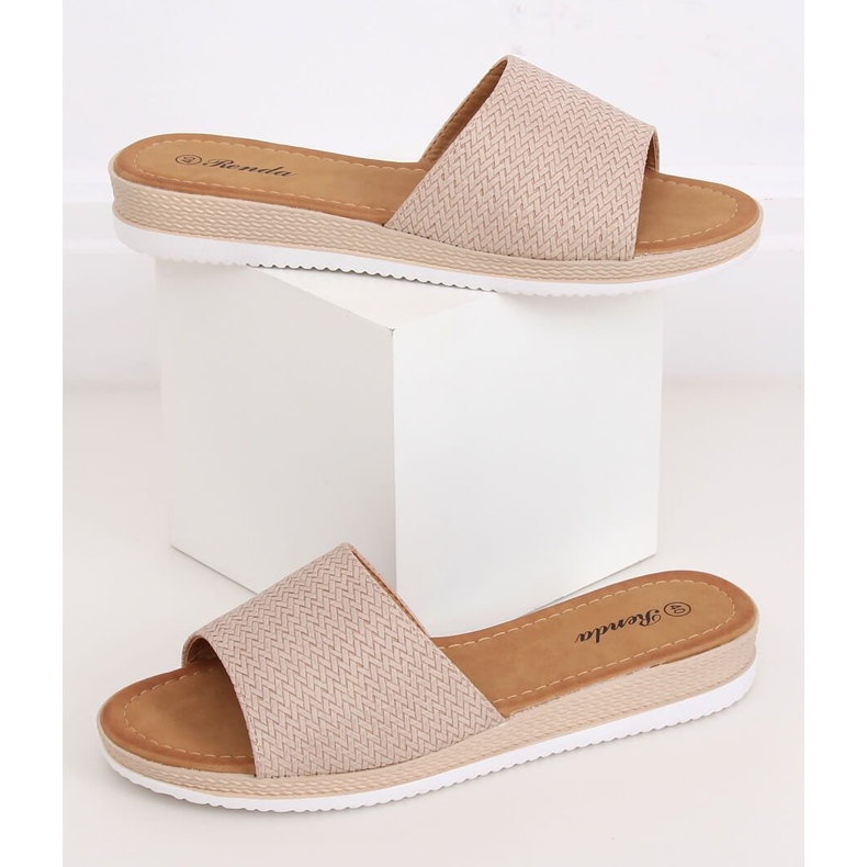 Beige Hausschuhe für Damen BQ-66 Beige 1