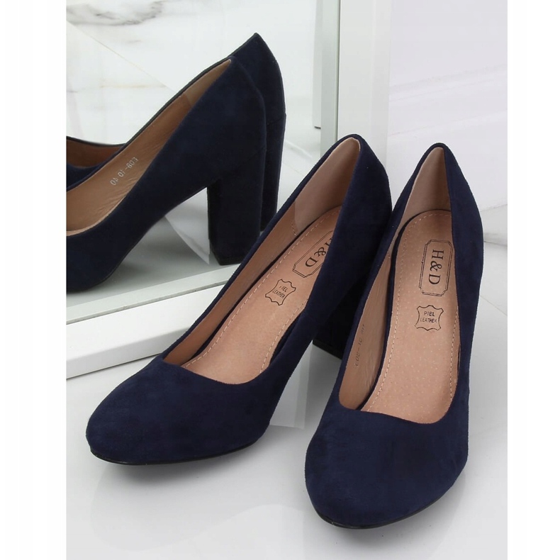 Pumps am Pfosten marineblau E08-10 Blau navy blau 1