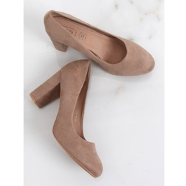 Pumps auf der Post beige E08-10 Khaki 1