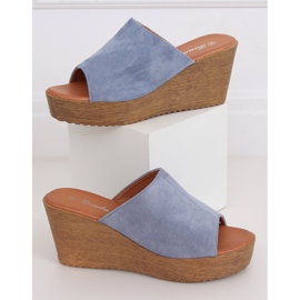 Blaue Keilpantoffeln 10-236 Blau 1