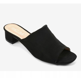 Schwarze Hausschuhe mit hohen Absätzen 77-91 1