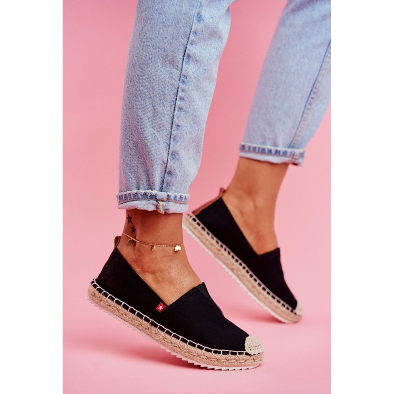 Damen Espadrilles Geflochtene Sohle Schwarz Big Star FF274A498 1