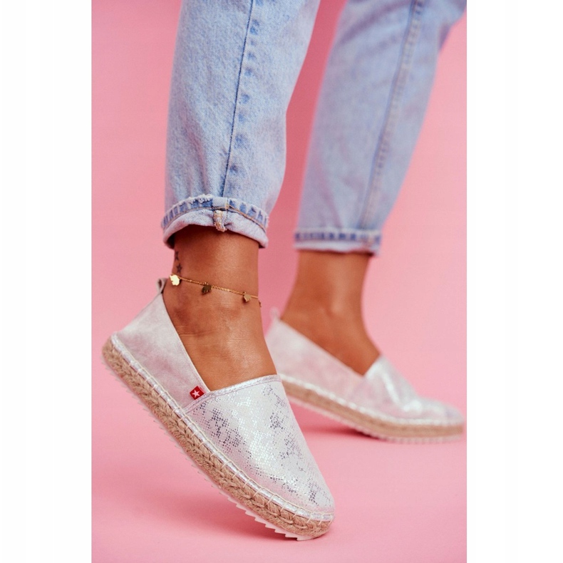 Damen Espadrilles, Geflochtene Sohle Silber Big Star FF274A514 grau 1