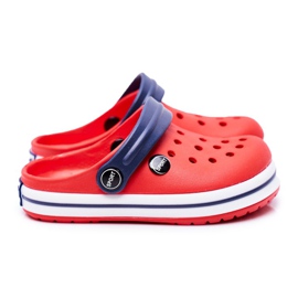 Hausschuhe für einen Jungen, ein Mädchen, ein Kind, rote Krokodile marineblau 1