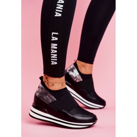 Damen Sport Slip On Wedges Schuhe Schwarz Cold Play 1