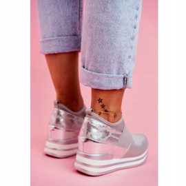 Damen Sport Slip On Keilschuhe Grau Cold Play 1