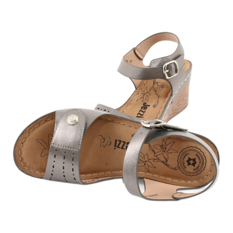 Evento Metallic Damensandalen auf Keil 9SD98-0980 Grau 4
