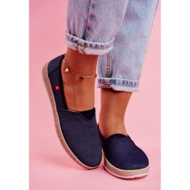 Damen Espadrilles Big Star Slip-on Marineblau FF276024 navy blau 2