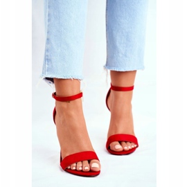 PS1 Damen Sandalen auf High Heel Eco-Wildleder Liberty Red rot 1