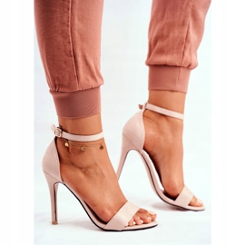 PS1 Damen Sandalen auf hohem Absatz Öko-Wildleder Beige Liberty 2