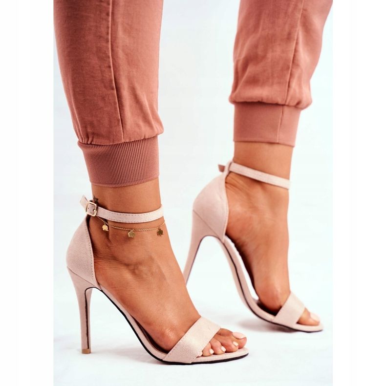 PS1 Damen Sandalen auf hohem Absatz Öko-Wildleder Beige Liberty 2