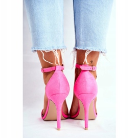 SEA Damen Sandalen auf High Heel Eco-Wildleder Fuchsia Liberty rosa 2