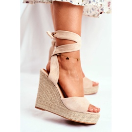 SEA Sandalen mit Keilabsatz für Damen Beige Belleza 2