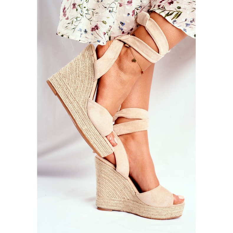 SEA Sandalen mit Keilabsatz für Damen Beige Belleza 1