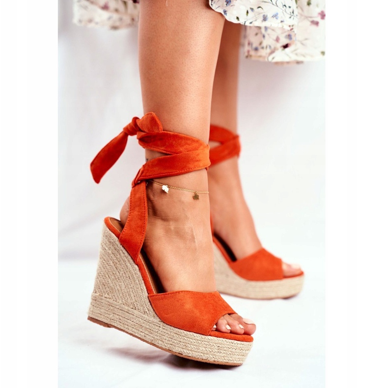 PS1 Damen Sandalen mit Keilabsatz Orange Belleza 1