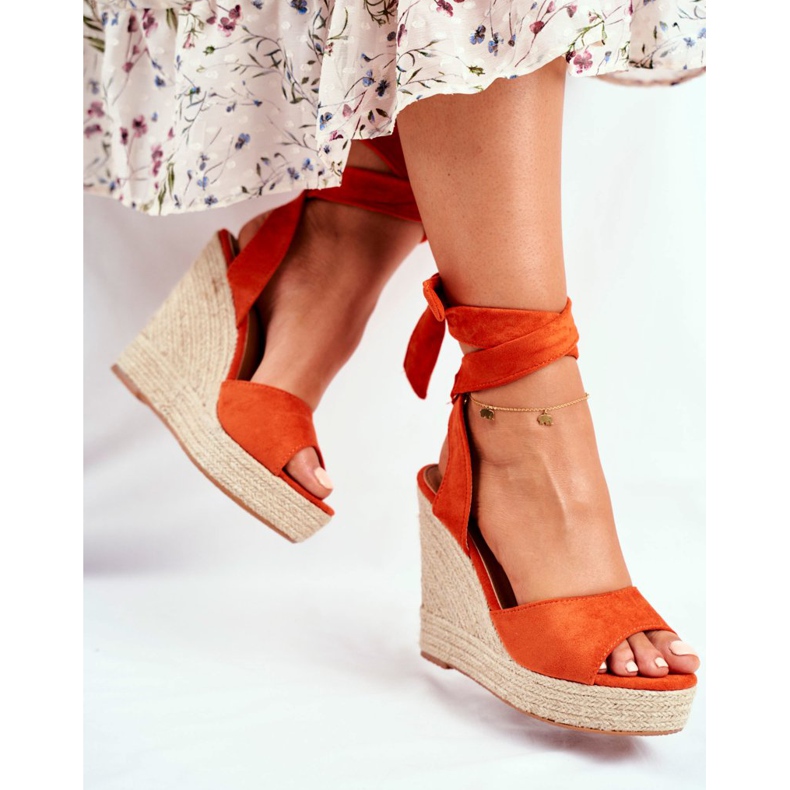 PS1 Damen Sandalen mit Keilabsatz Orange Belleza 2