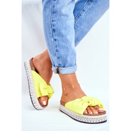 Damen Hausschuhe High Yellow Neon Mortigo gelb 2