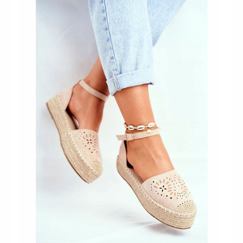 PS1 Espadrilles für Damen auf Beige-Leinen-Plateau von Palermo 1