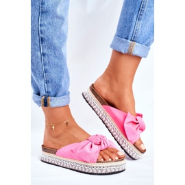 Hohe Hausschuhe für Damen Fuchsia Mortigo rosa 1