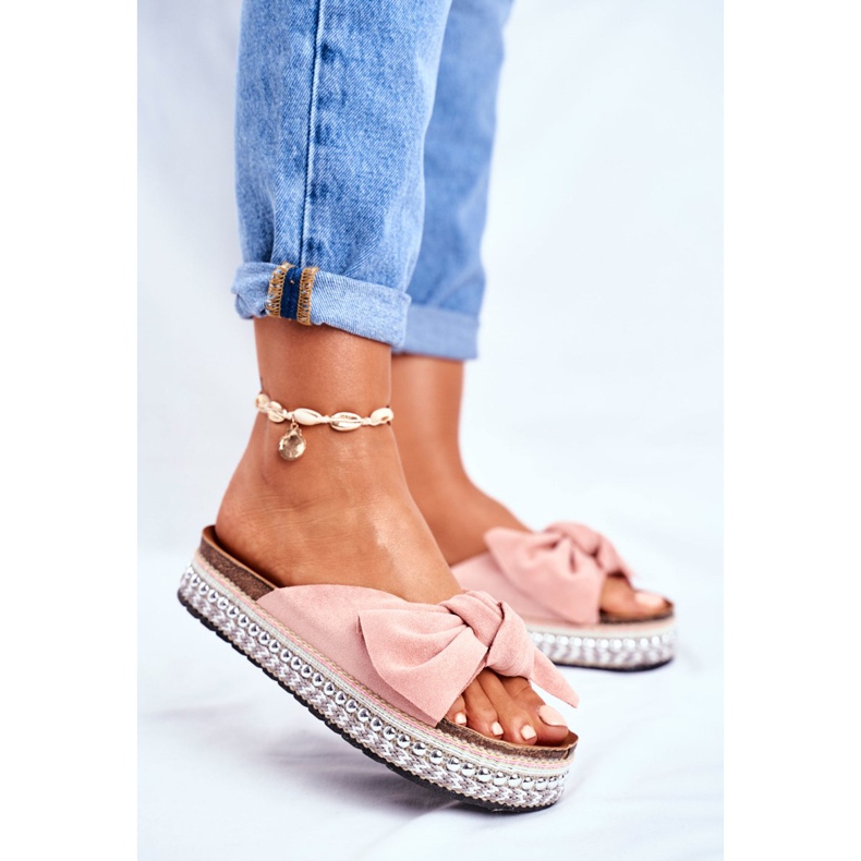 Hohe Hausschuhe für Damen Rosa Mortigo 2