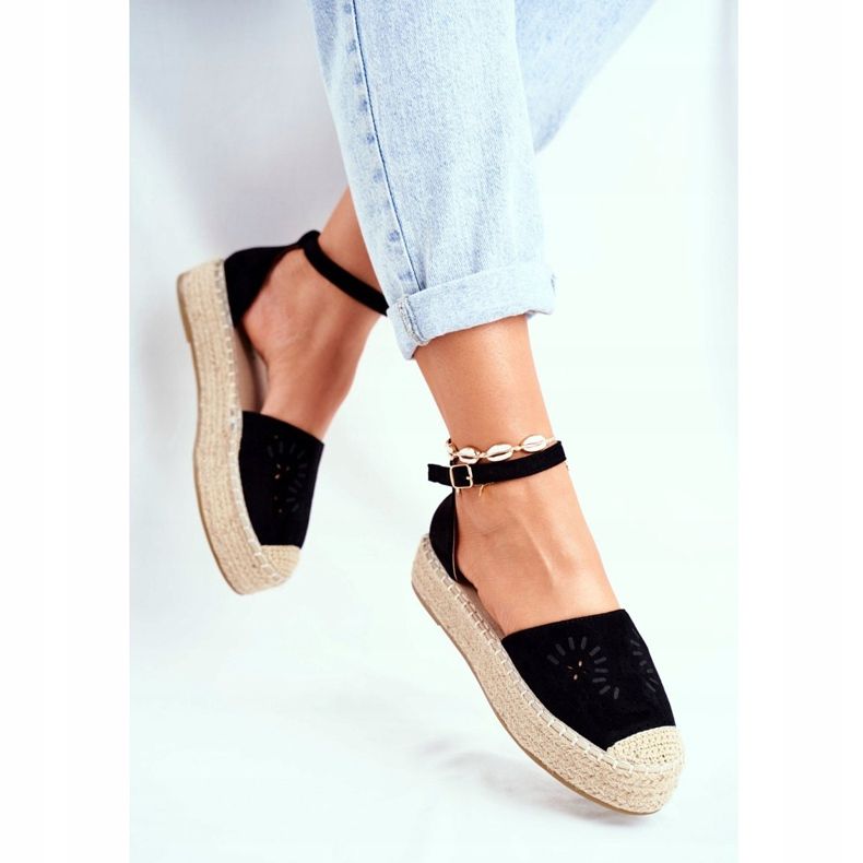 PS1 Espadrilles für Damen auf der schwarzen Palermo-Leinenplattform 2