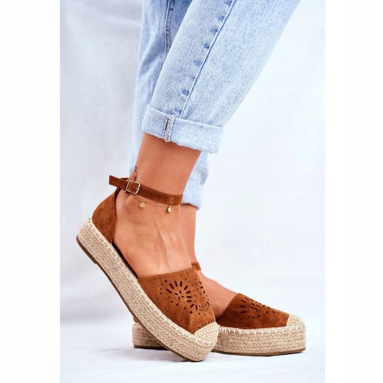 PS1 Damen Espadrilles On The Camel Palermo Linen Platform braun 2