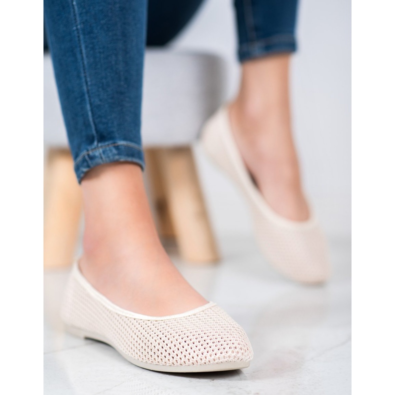 SHELOVET Leichte durchbrochene Ballerinas braun 1