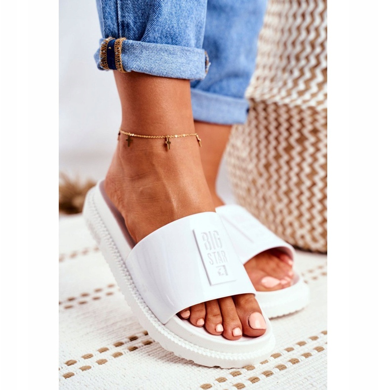 Damen Hausschuhe Big Star auf der Plattform Weiß FF274812 1