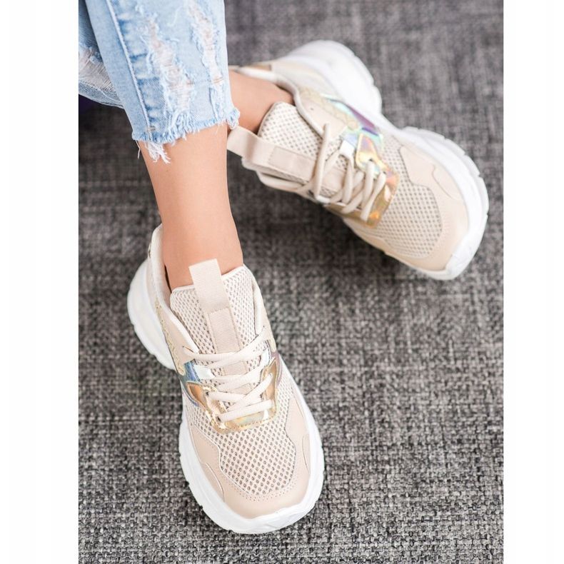 Mannika Modische Sneaker mit Mesh braun 2