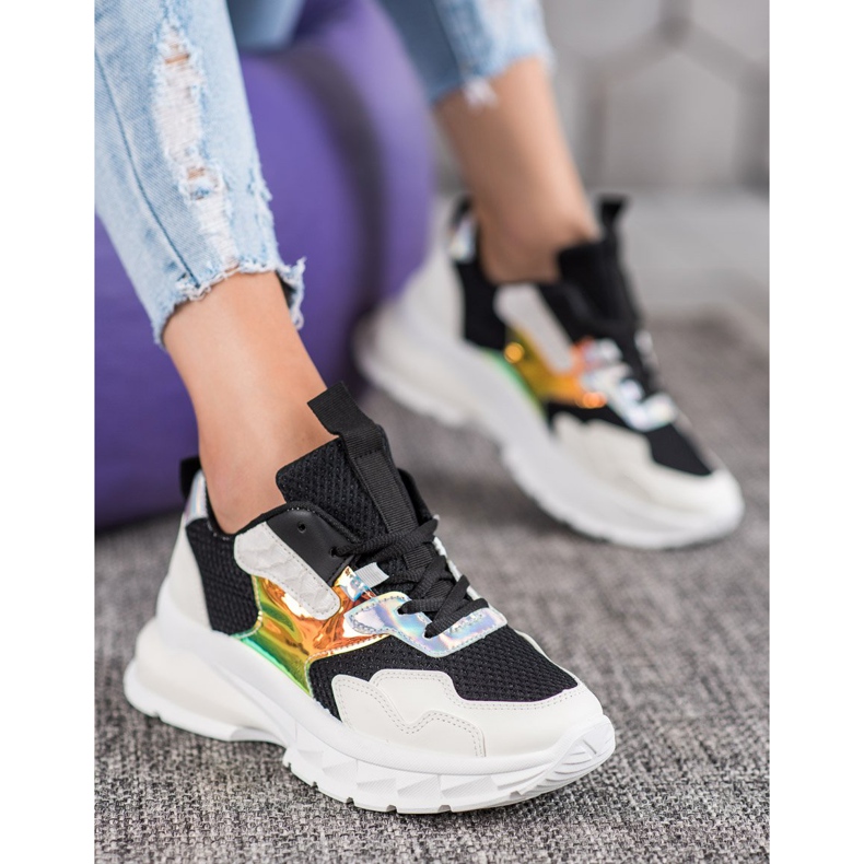 Mannika Modische Sneaker mit Mesh schwarz 1